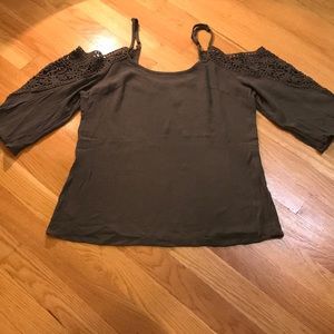 Olive Green Off- Shoulder Top